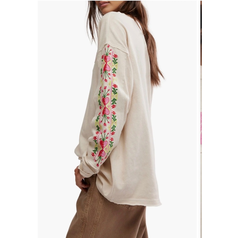 "Free People We The Free 'All My Heart' Tee - Factory Sample - NWOT Cream"
